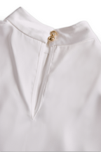 Sophisticated Pleated High-Neck Blouse
