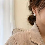 Double Pearl Heart Earrings