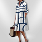 Bruria™ | Geometric Midi Dress