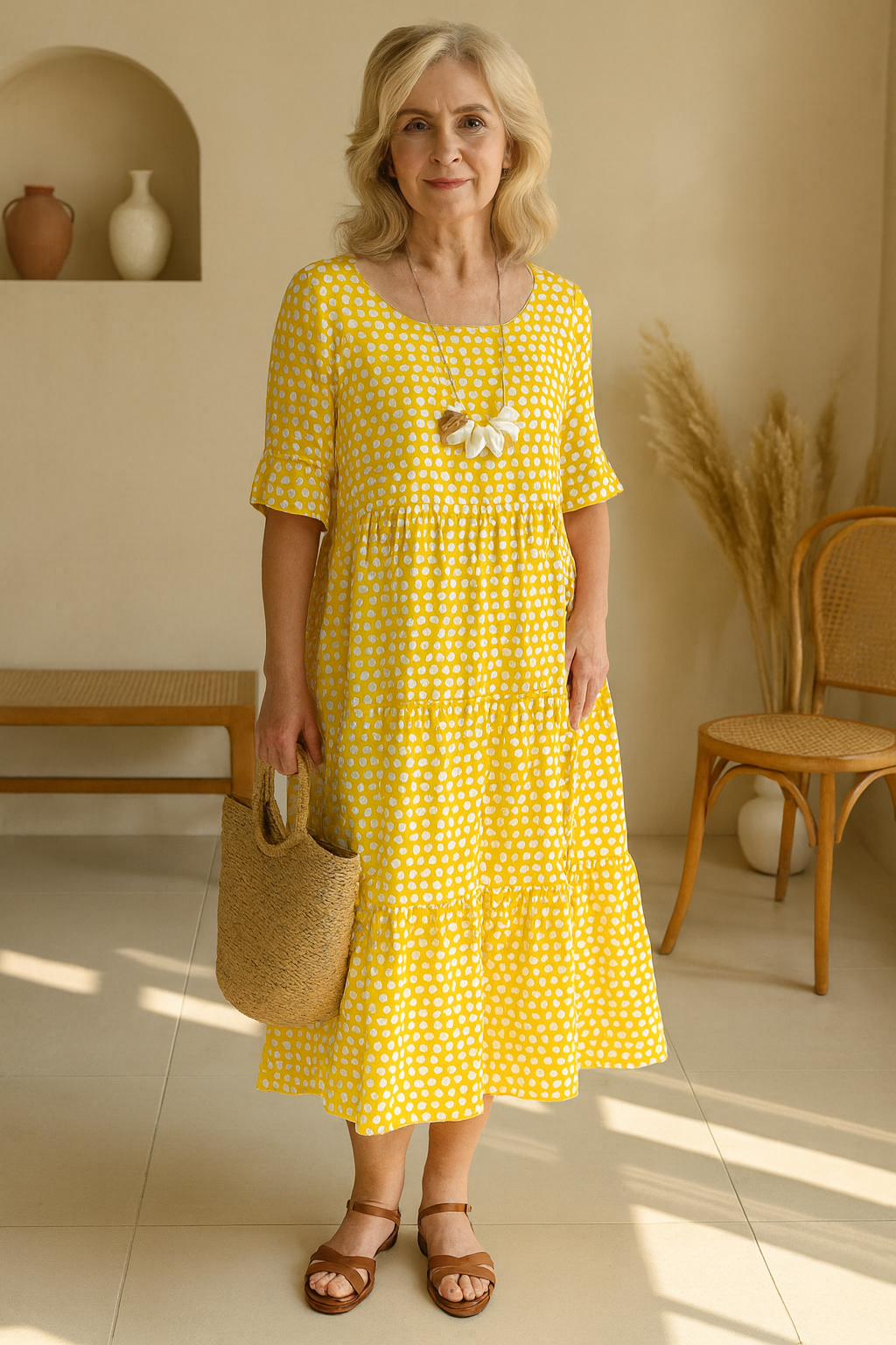 Diane | Short Sleeve Midi Dress