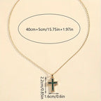 Elegant Emerald Cross Pendant Necklace