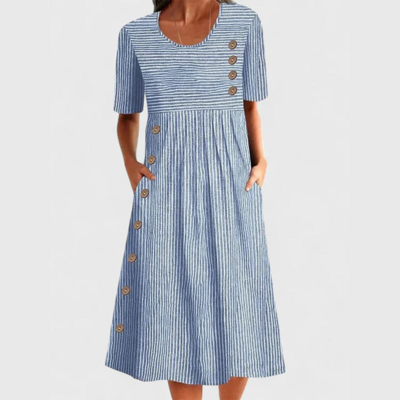 Mary - Comfortable Striped Midi Dress