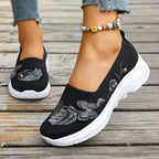Carolyn - Butterfly Embroidered Loafers