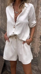 Melda - Breezy Buttoned Set