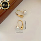 Minimalist Arc Pearl earrings