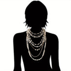 Boho Multi-Layered Pearl Statement Set