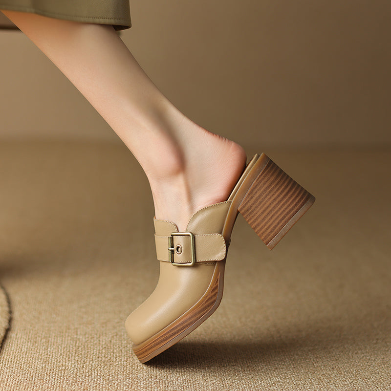 Mirel Genuine Leather Mules