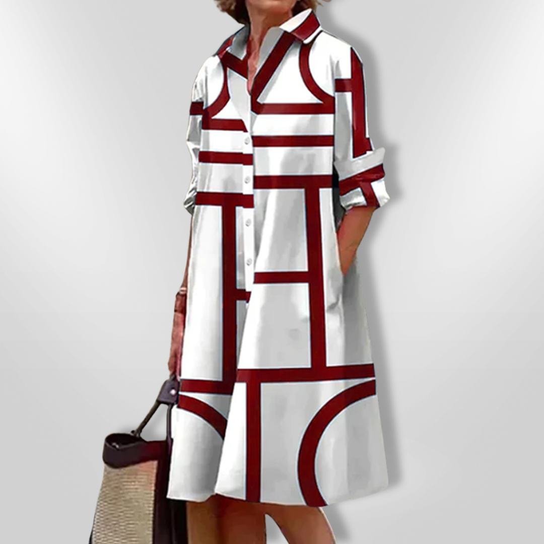 Bruria™ | Geometric Midi Dress
