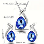 Sapphire Teardrop Jewelry Set