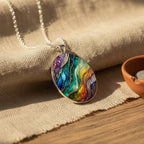 Artisan Rainbow Swirl Pendant Necklace