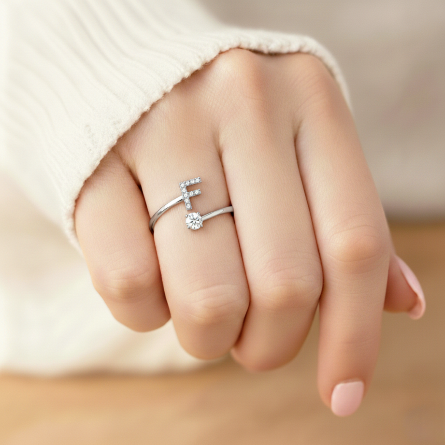 Charming Custom Initial Ring