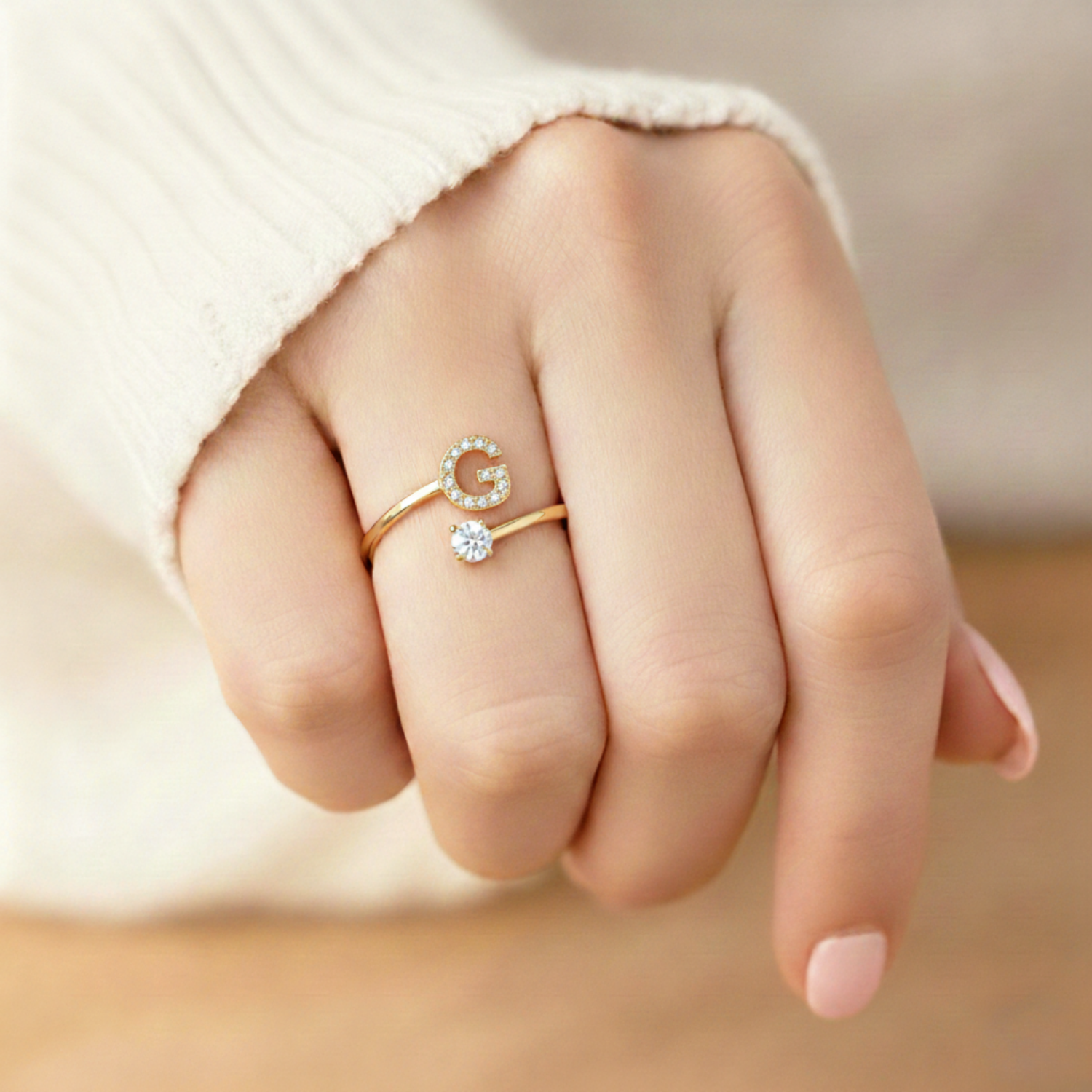 Charming Custom Initial Ring