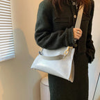 Chic Soft Leather Shoulder Bag - Spacious Fashion Handbag