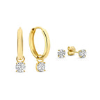 Sleek Gold Diamond Earring set