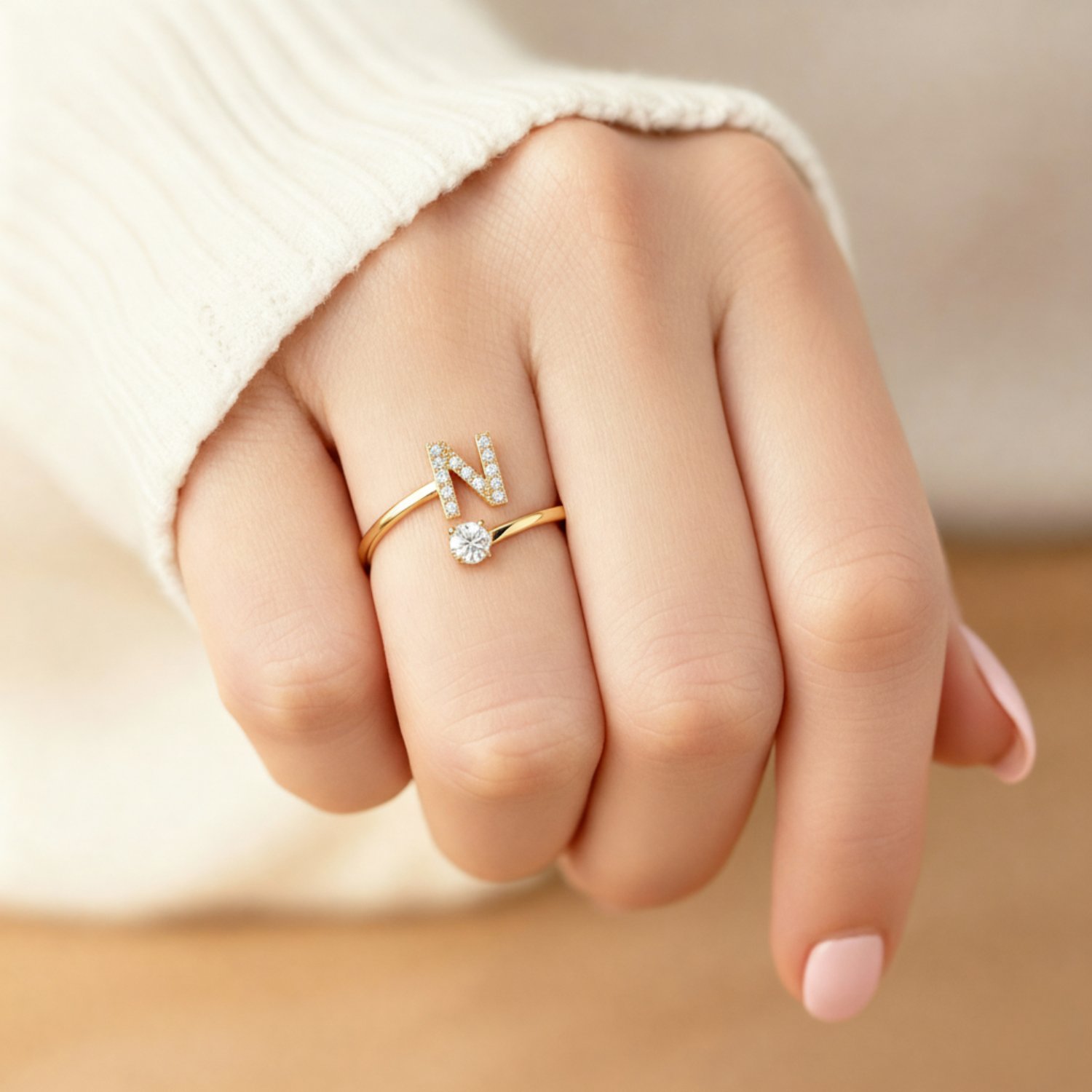 Charming Custom Initial Ring