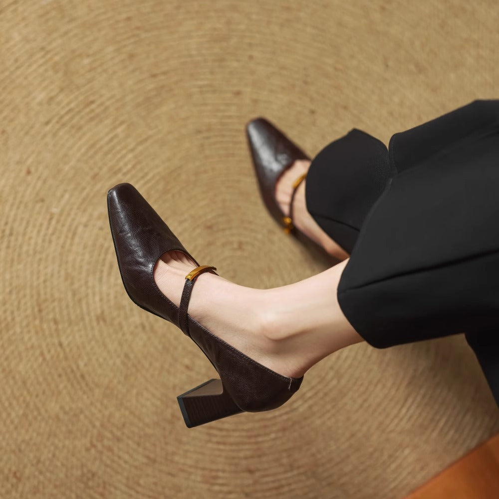 Maela Genuine Leather Heels