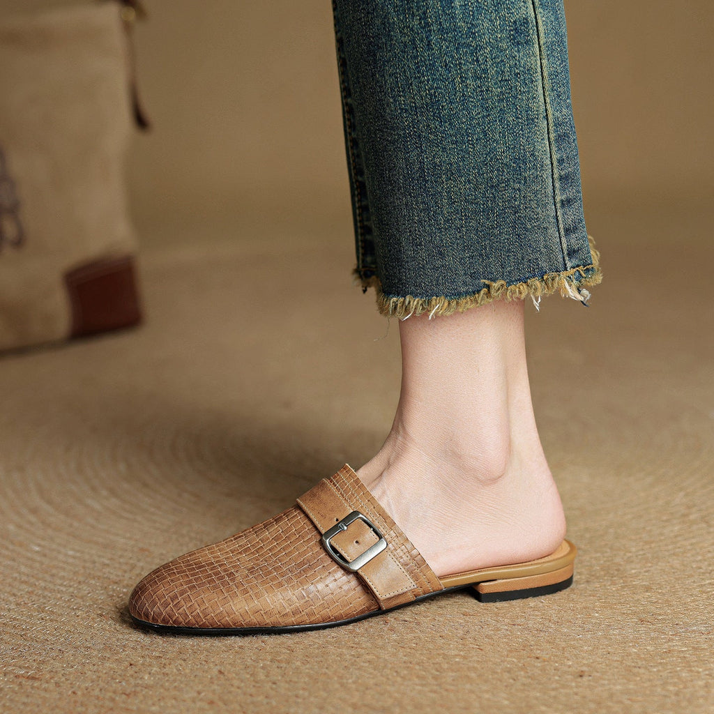 Cassie Genuine Leather Mules