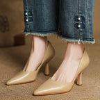 Naila Genuine Leather Heels