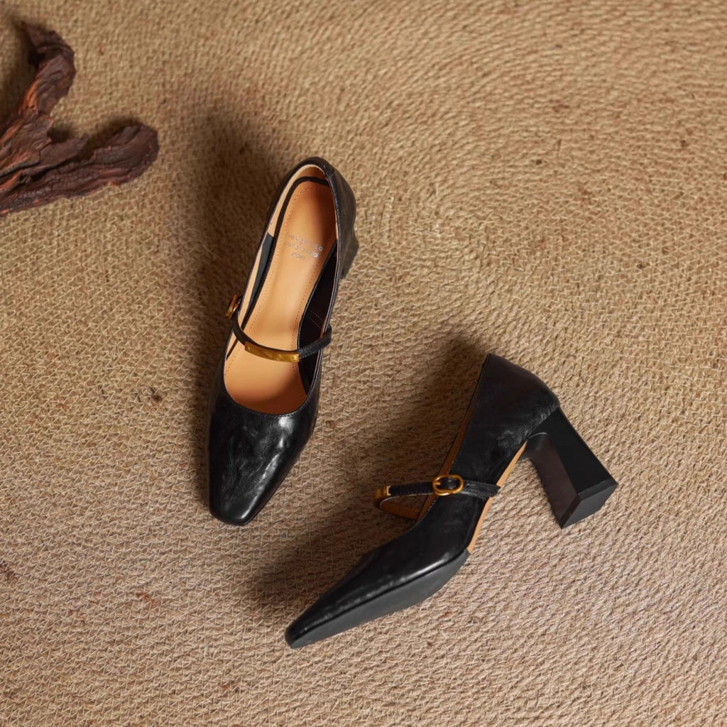 Maela Genuine Leather Heels