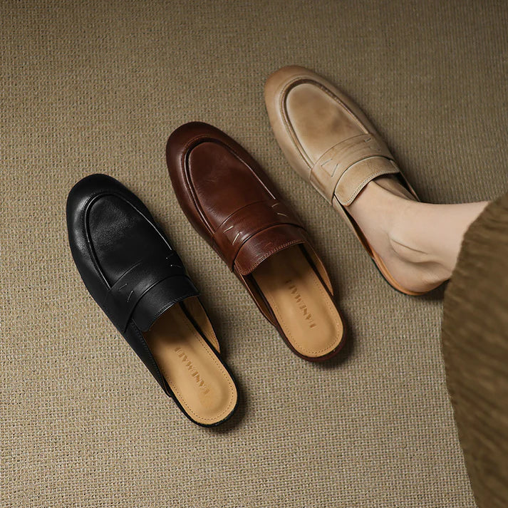 Aurora Genuine Leather Mules