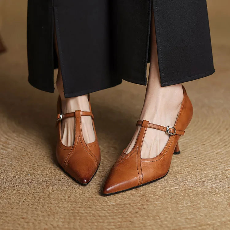 Elle Genuine Leather Heels