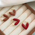 Graceful Heart Hoop Earrings