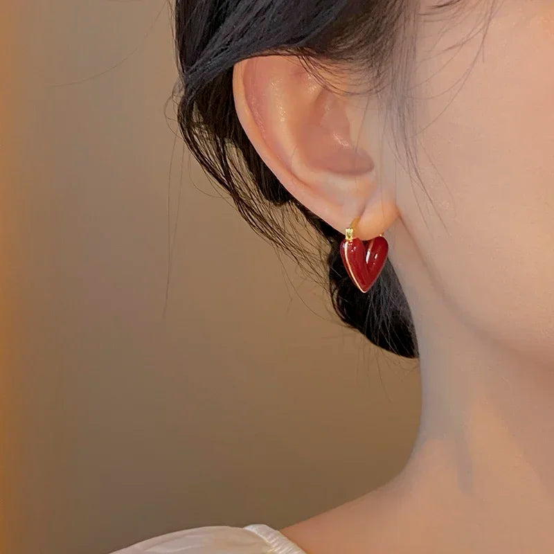 Graceful Heart Hoop Earrings