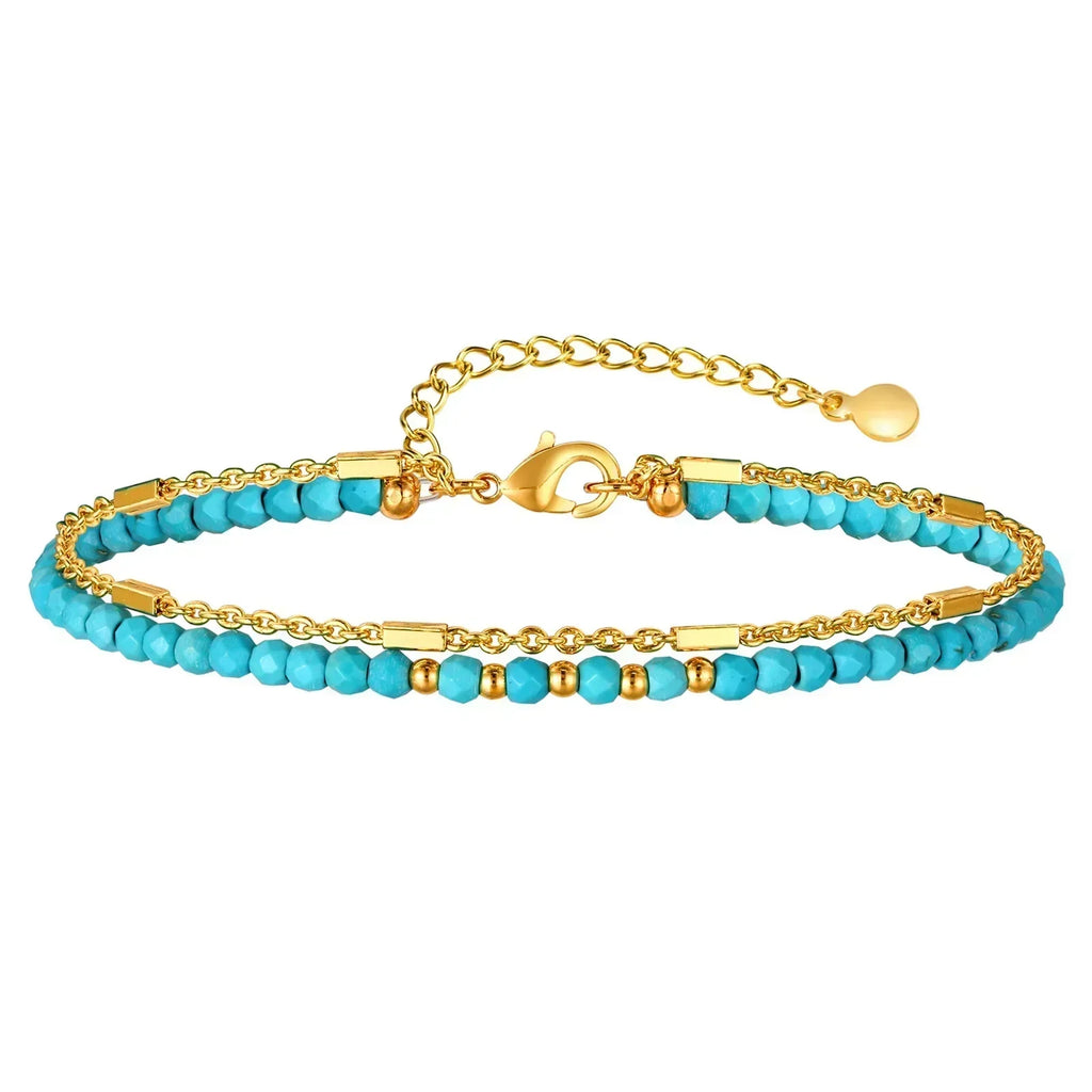 Radiant Gold Turquoise Chain Bracelet