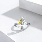 Silver Dog Wrap Ring