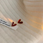 Classic Heart Earrings Gold Outline