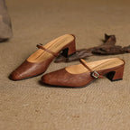 Becky Genuine Leather Mules