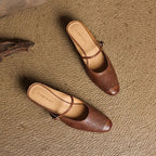Becky Genuine Leather Mules
