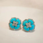 Intimate Turquoise Flower Earrings