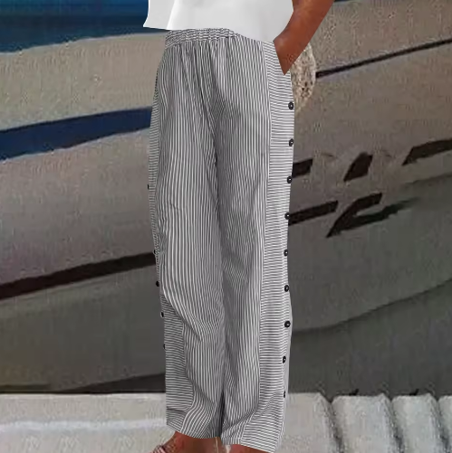 REA | COMFORTABLE STRIPED CASUAL PANTS