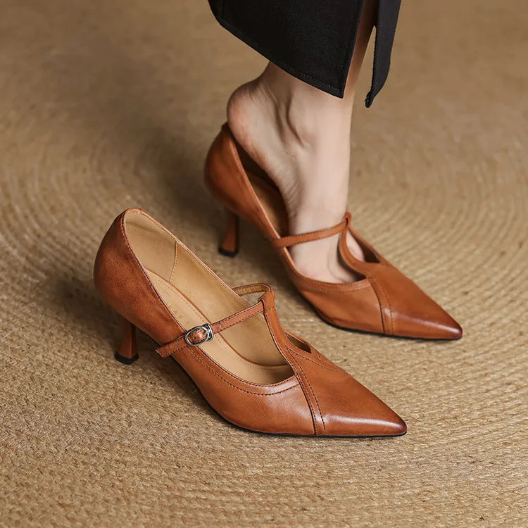 Elle Genuine Leather Heels