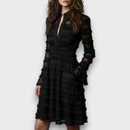 Noelle | Sheer Fringe Midi Dress