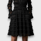 Noelle | Sheer Fringe Midi Dress
