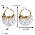 Celestial Pearl Crescent Earrings