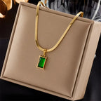 Luxe Emerald Necklace & Earring Set