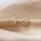 Elegant Silver Floral Stud Earrings