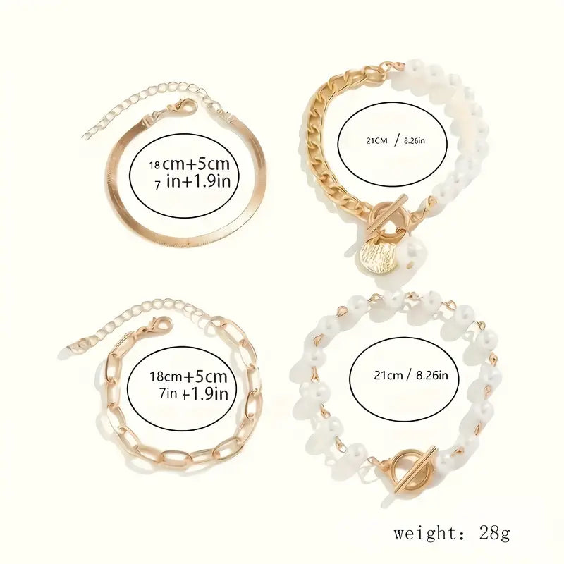 Premium Layered Pearl Bracelet Set