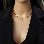 Lucia Double-Layer Emerald Necklace