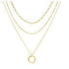 Subtle Three-Row Gold Necklace