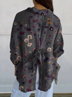 Nerys - Elegant Flower Print Pocket Skirt