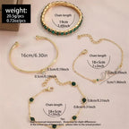 Emerald Layered Bracelet Set